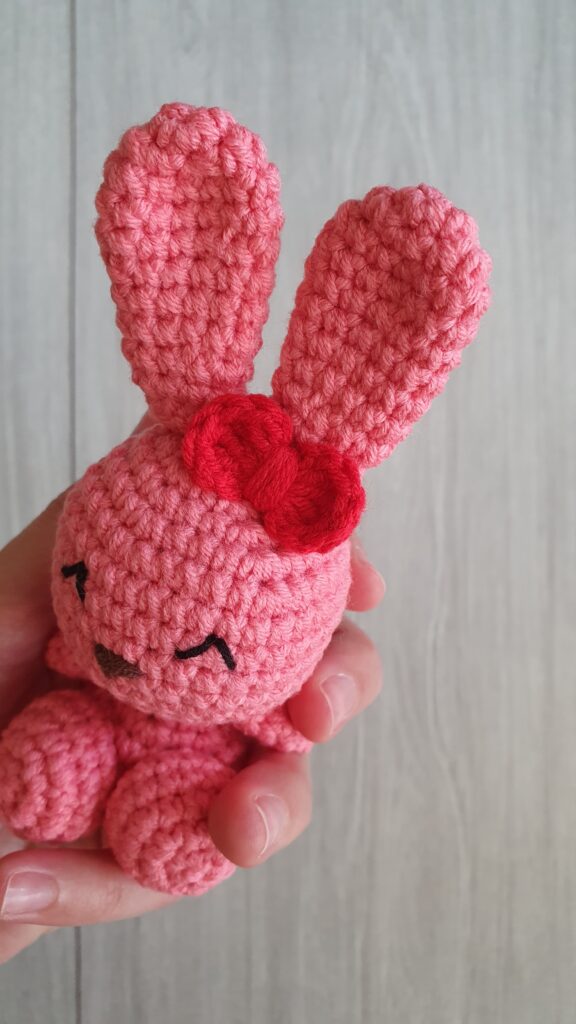 Bunny with crocheted bow