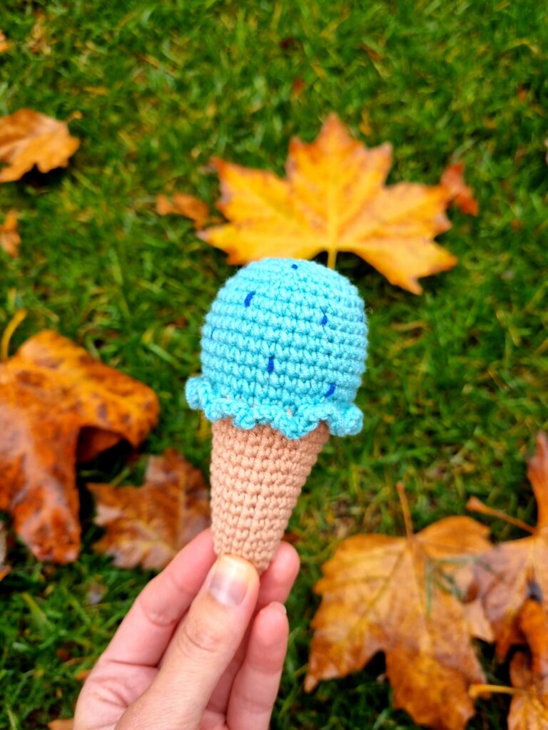 Crocheted ice-cream cone