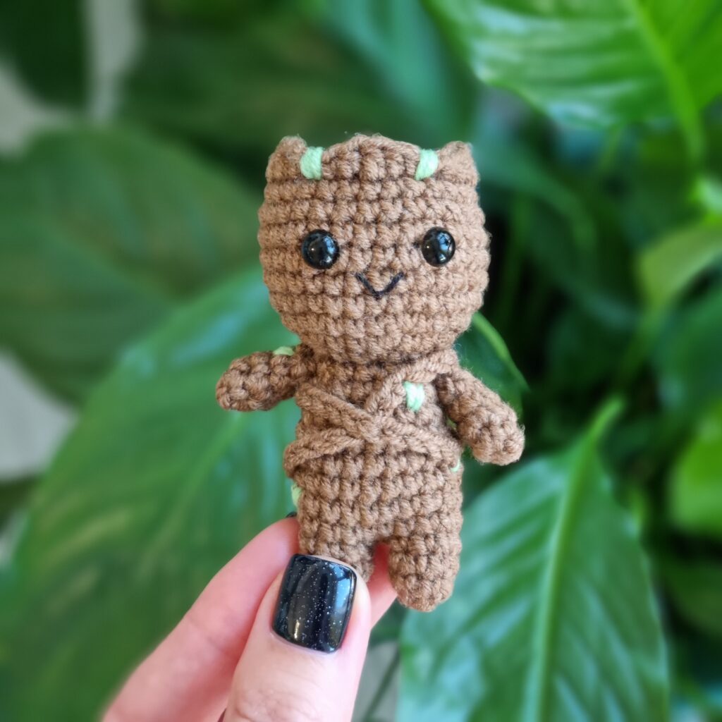 Crocheted baby Groot